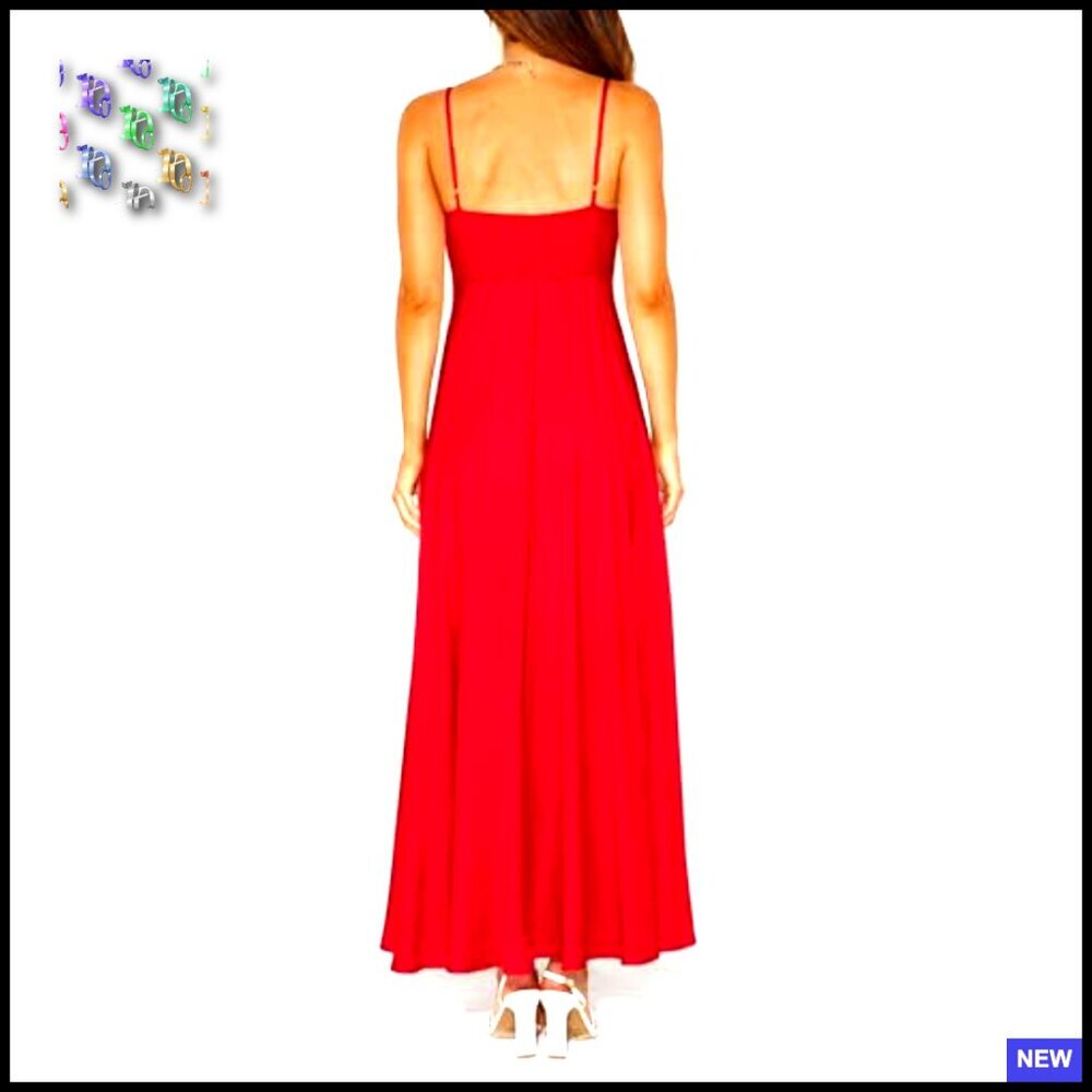 Spaghetti Strap Maxi Dress Smocked Back Boho Flowy Summer Casual Beach - Picture 5 of 7